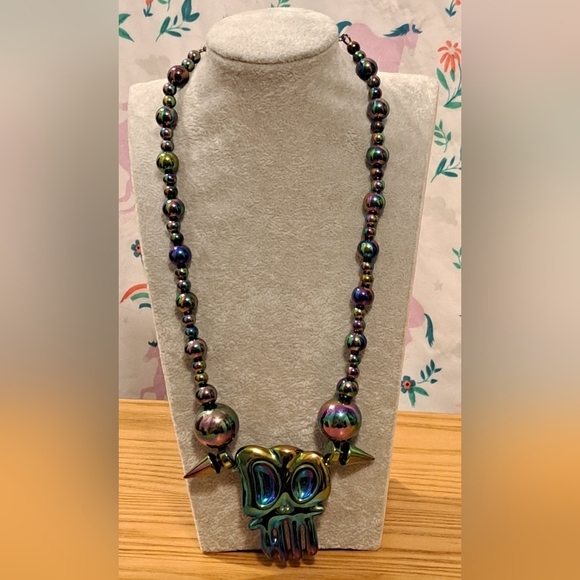 Evae Jewelry - EVAE Mob ASAP Rocky Metallic Rainbow Emo Goth Skull Chain Necklace Jewelry